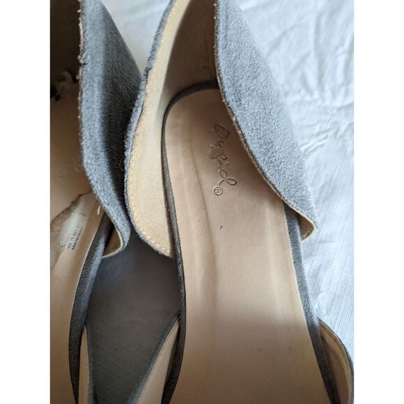 Qupid Womens Sz 10 Slip On Ballet Flats Pointed Toe Light Blue Gray Suede - Picture 3 of 6